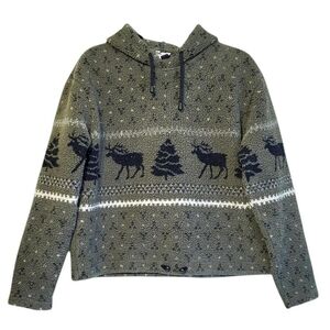 Vintage Green Fleece Christmas Hoodie